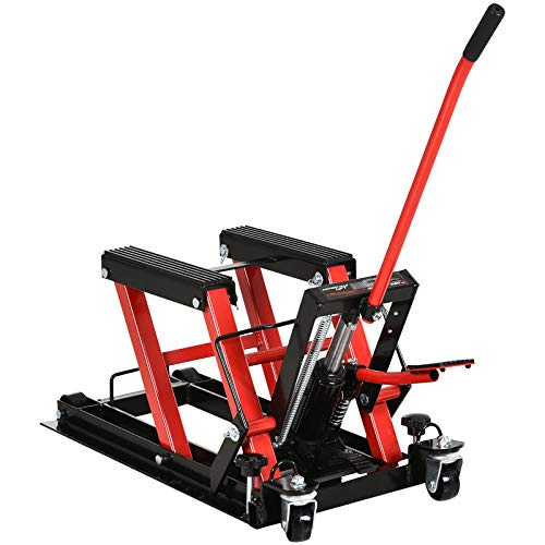 DURHAN Gato Hidráulico de Motocicletas Elevador ATV para Garaje Pista con Plataforma Almohadilla Antideslizante de Alta Resistencia Acero Soporte 680 kg 110x36x67 cm Negro y Rojo DURHAN Gato Hidráulico de Motocicletas Elevador ATV para Garaje Pista con Plataforma Almohadilla Antideslizante de Alta Resistencia Acero Soporte 680 kg 110x36x67 cm Negro y Rojo