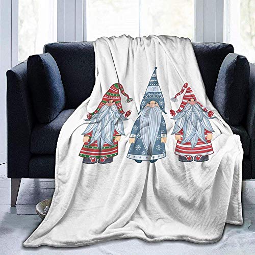 DWgatan Manta,Manta de Felpa de Microfibra con Estampado de gnomo de Santa de Navidad para Dormitorio, Sala de Estar, sofá, Cama, sofá para niños y Adultos, 80"x 60" DWgatan Manta,Manta de Felpa de Microfibra con Estampado de gnomo de Santa de Navidad para Dormitorio, Sala de Estar, sofá, Cama, sofá para niños y Adultos, 80"x 60"