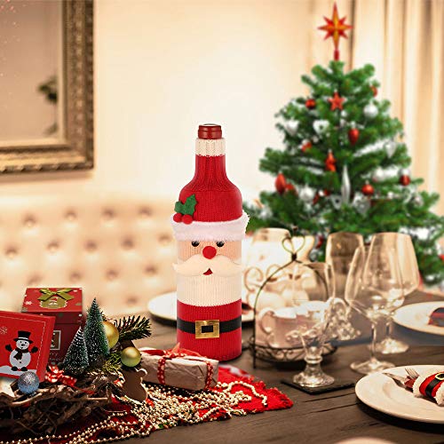 EasyAcc Christmas Wine Bottle Sweater Cover Santa Muñeco de nieve Diseño Vestido de botella de vino Casa de vacaciones Juegos de botellas de vino Regalo de Navidad Año nuevo Decoraciones para fiestas EasyAcc Christmas Wine Bottle Sweater Cover Santa Muñeco de nieve Diseño Vestido de botella de vino Casa de vacaciones Juegos de botellas de vino Regalo de Navidad Año nuevo Decoraciones para fiestas