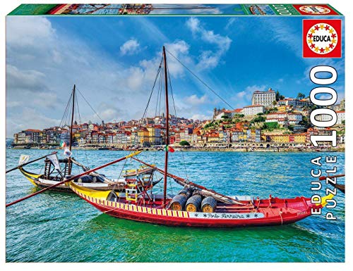 Educa 17196 Quebra-Cabeças/Puzzle de 1000 peças Barcos Rabelos, Porto. Ref