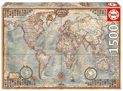 Educa Borras - Genuine Puzzles, Puzzle 1.500 piezas, El mundo, mapa político (16005) Educa Borras - Genuine Puzzles, Puzzle 1.500 piezas, El mundo, mapa político (16005)