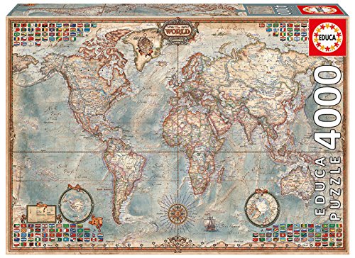 Educa-El Mundo, Mapa Político Puzle, 4 000 Piezas, Multicolor (14827) Educa-El Mundo, Mapa Político Puzle, 4 000 Piezas, Multicolor (14827)