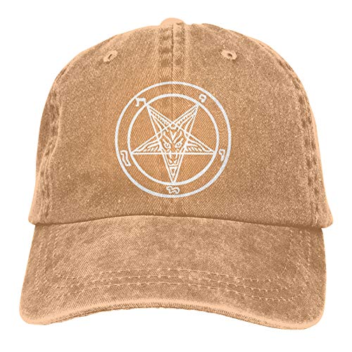 El símbolo oficial de la Iglesia de Satanás Unisex clásico gorra de béisbol ajustable vintage camionero sombrero de sol negro