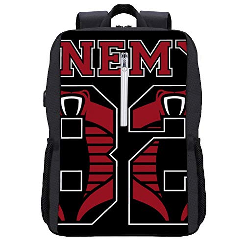 Enemy 82 Cobra GI Joe - Mochila con número deportivo, con puerto de carga USB Enemy 82 Cobra GI Joe - Mochila con número deportivo, con puerto de carga USB