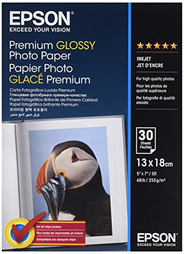 Epson Premium Glossy Photo Paper - Papel fotográfico, 13x18