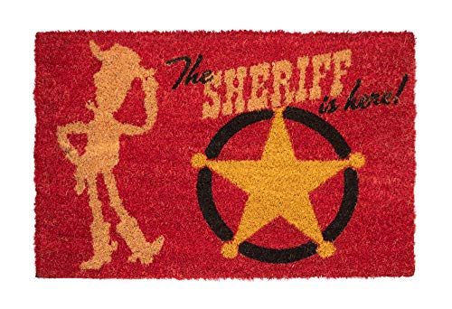 ERIK - Felpudo entrada casa Toy Story "THE SHERIFF IS HERE", Disney (40 x 60 cm)