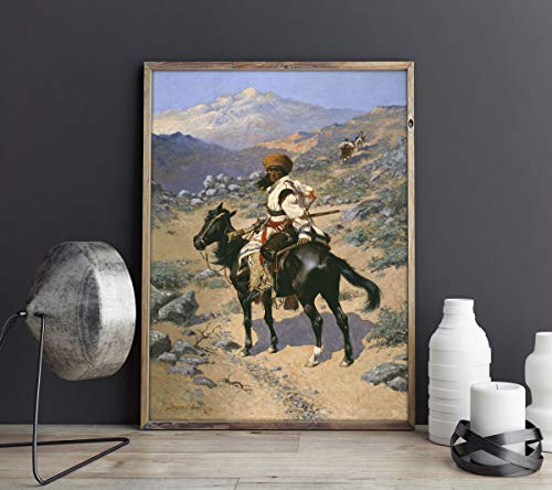 Erti567an Un trampero indio 1889 por Frederic Remington pintura de vaquero salvaje oeste, pintura americana con impresión de aventura nativa americana