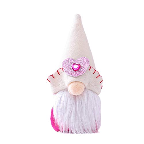 erticvtiu Linhuahua - Muñeca de peluche con forma de corazón y gnomos, hecha a mano, figuras de elfo enano