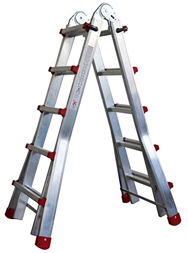Escalera Articulada Telescópica Plegable 5+4 en 2 Tramos Profesional de Aluminio. Escada Articulada Telescópica (Hasta 18 Peldaños/Até 18 degraus) Escalera Articulada Telescópica Plegable 5+4 en 2 Tramos Profesional de Aluminio. Escada Articulada Telescópica (Hasta 18 Peldaños/Até 18 degraus)