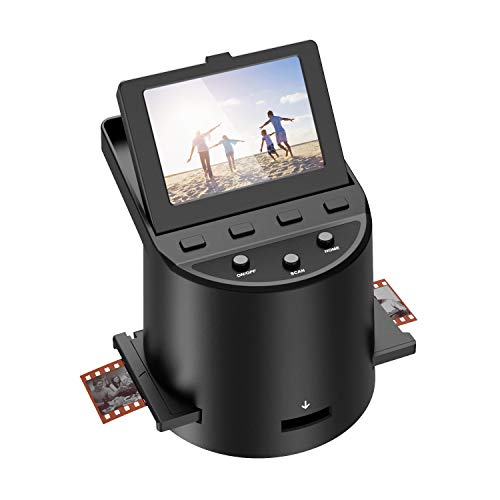 Escáner de película Escáner de Alta resolución con 3,5" LCD, Convierte 35 mm/Super 8/110/ 126 película, Compatible con Mac y PC