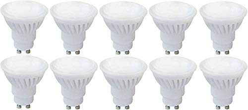 ESPECTRUM - Lote de 10 bombillas led GU10, 10 W, blanco cálido, 2700-3200 K, ángulo de haz amplio (120 grados)
