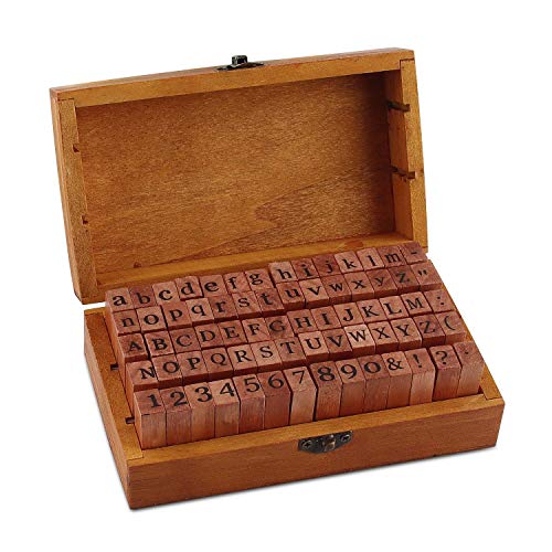 Esportic Juego de Sellos del Alfabeto,70 Piezas-Sello Alfabeto,Sello de Niños,Sellos de Madera,con Letras,Números y Emojis,con Caja de Almacenamiento Retro,para Artes/Manualidades/Hacer/Tarjetas Esportic Juego de Sellos del Alfabeto,70 Piezas-Sello Alfabeto,Sello de Niños,Sellos de Madera,con Letras,Números y Emojis,con Caja de Almacenamiento Retro,para Artes/Manualidades/Hacer/Tarjetas