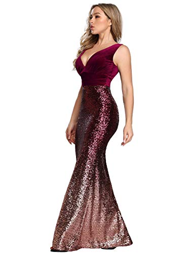 Ever-Pretty Sirena Vestido de Fiesta Terciopelo Lentejuela gradiente Largo para Mujer Borgoña 46 Ever-Pretty Sirena Vestido de Fiesta Terciopelo Lentejuela gradiente Largo para Mujer Borgoña 46