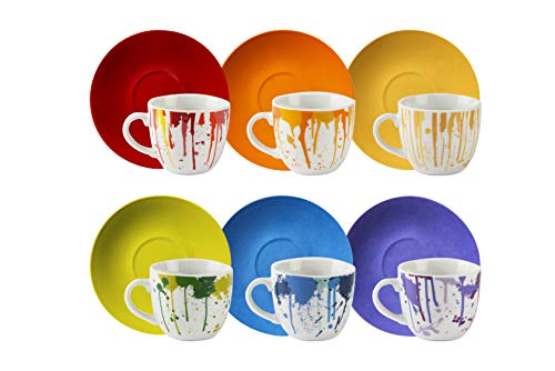 Excelsa Dripping Set 6 Tazas de café, Porcelana Excelsa Dripping Set 6 Tazas de café, Porcelana