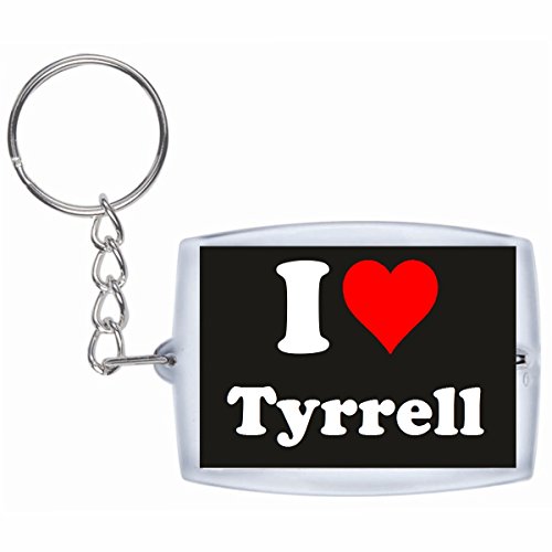 EXCLUSIVO: Llavero "I Love Tyrrell" en Negro, una gran idea para un regalo para su pareja, familiares y muchos más! - socios remolques, encantos encantos mochila, bolso, encantos del amor, te, amigos, amantes del amor, accesorio, Amo, Made in Germany.