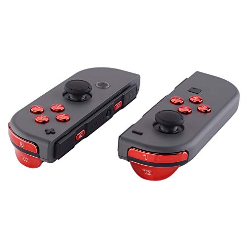 eXtremeRate Botones para Nintendo Switch Botón ABXY Botón de Dirección Botón de Disparador Resorte reemplazo Teclas SR SL L R ZR ZL con Herramientas para JoyCon, No Incluye Carcasa(Rojo Cromo)