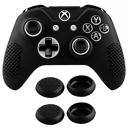 eXtremeRate Funda Silicona para Mando Xbox One Carcasa Suave Cubierta Antideslizante Protectora para Mando Controlador de Xbox One S/X con Dos Grips de Joyticks(Negro) eXtremeRate Funda Silicona para Mando Xbox One Carcasa Suave Cubierta Antideslizante Protectora para Mando Controlador de Xbox One S/X con Dos Grips de Joyticks(Negro)