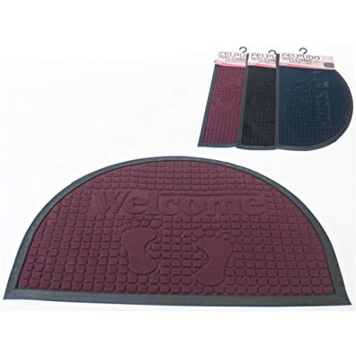 Felpudo Entrada Welcome Media Luna 40X60 CM. Color Negro. Alfombra Exterior para Puerta, Impermeable, Lavable | Alfombrilla Antideslizante Felpudo Entrada Welcome Media Luna 40X60 CM. Color Negro. Alfombra Exterior para Puerta, Impermeable, Lavable | Alfombrilla Antideslizante