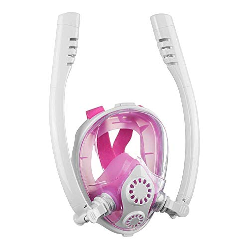 FFCVTDXIA Máscara de la Cara Completa del Buceo, máscara de Snorkel Plegable, Sistema de respiración Doble de 180 Grados Niños para Adultos Máscara de Snorkeling, Blackblue, S/M zhihao