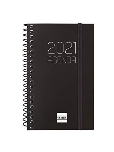 Finocam - Agenda 2021, Semana Vista Apaisada, Español, Espiral Opaque, Negro, Mini - E3 - 79 x 127 mm Finocam - Agenda 2021, Semana Vista Apaisada, Español, Espiral Opaque, Negro, Mini - E3 - 79 x 127 mm