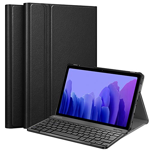 Fintie Funda con Teclado Español Ñ para Samsung Galaxy Tab A7 10.4'' 2020 (SM-T500/T505/T507) - Carcasa con Soporte y Teclado Español Bluetooth Inalámbrico Magnético Desmontable, Negro