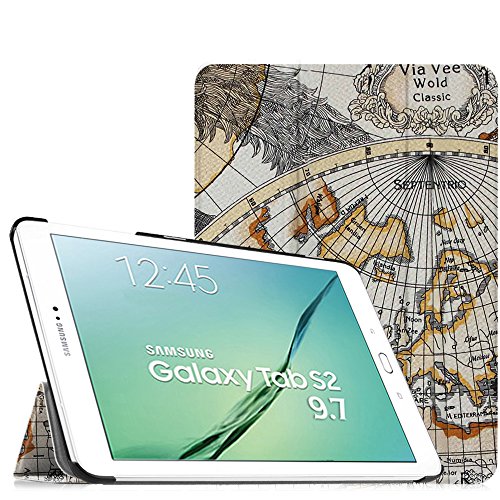 Fintie SlimShell Funda para Samsung Galaxy Tab S2 9.7" - Súper Delgada y Ligera Carcasa con Función de Auto-Reposo/Activación para Modelo SM-T810N / T815N / T813N / T819N, Mapa Blanco Fintie SlimShell Funda para Samsung Galaxy Tab S2 9.7" - Súper Delgada y Ligera Carcasa con Función de Auto-Reposo/Activación para Modelo SM-T810N / T815N / T813N / T819N, Mapa Blanco