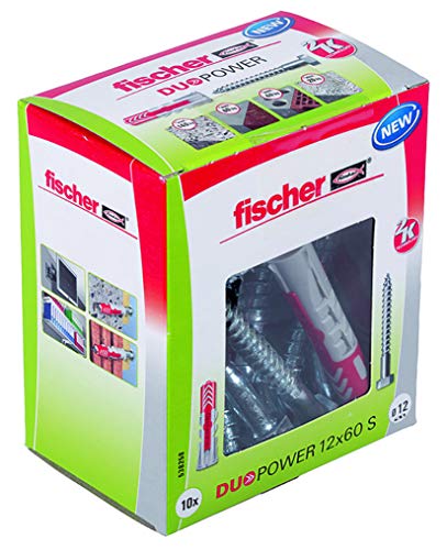 Fischer 538258 Duopower 12X60 S, Sechskant, Set de 10 Piezas