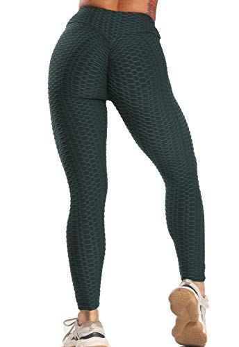 FITTOO Leggings Push Up Mujer Mallas Pantalones Deportivos Alta Cintura Elásticos Yoga Fitness  Verde L