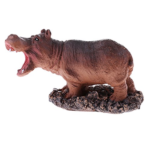 FLAMEER Estatuas De Esculturas De Miniaturas De Rana - Hipopótamo 9 x 4.5 x 5.5cm