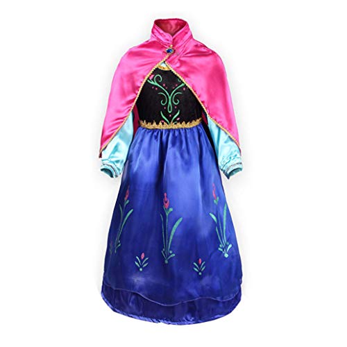 FONLAM Disfraz de Princesa Vestido de Fiesta Niña Traje de Ceremonia Infantil Carnaval (5-6 Años)