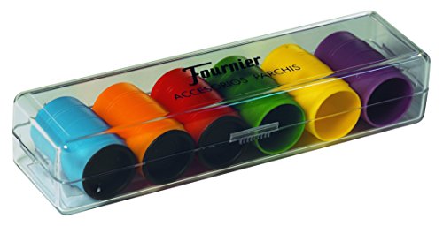 Fournier- Accesorios Parchis en Caja de plástico, Multicolor (521716)