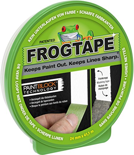 FrogTape - Cinta adhesiva de papel crespón – Bordes nítidos y trazados precisos – Dimensiones: 24 x 41,1 m – Color verde