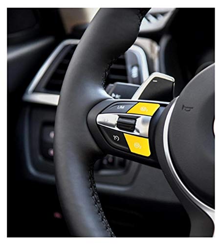 FSLLOVE FANGSHUILIN Ajuste para BMW M3 M4 F80 F82 F83 3 Series E90 E92 E93 Volante M1 M2 Modo Interruptor Botón Amarillo Rojo Amarillo Modificado Accesorios En Stock (Color : Yellow)