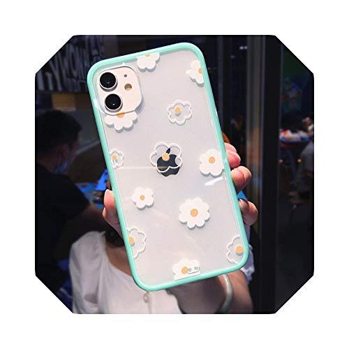 Funda para iPhone 11 12 Pro Mini 8 7 Plus X XR XS Max SE2020 Floral Clear Soft TPU Back Cover 74-For 12 Oro 12 Pro