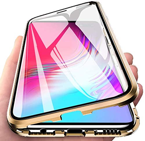 Funda para Samsung Galaxy A20S Magnetica Adsorption Carcasa 360 Grados Frente y Parte Posterior Cuerpo Completo Transparente Adsorption Choque Metal Cover Case