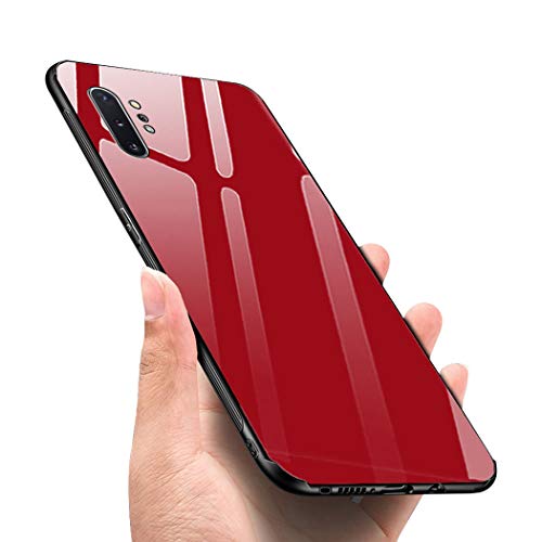 Funda para Samsung Galaxy Note 10 Plus, Note 10+ Plus, parte trasera de cristal templado + marco de TPU, carcasa híbrida para Galaxy Note 10 Plus antigolpes, compatible con Galaxy NOTE 10 Plus