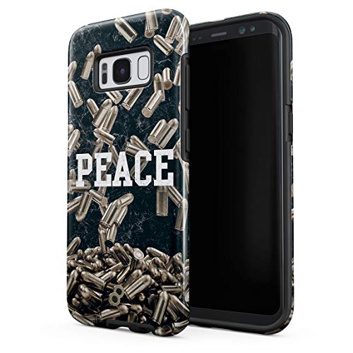 Funda Para Samsung Galaxy S8 Plus Peace And War Marble & Golden Military Weapon Bullets Pattern, Resistente a los Golpes, Carcasa Dura de PC de 2 Capas + Funda Protectora de Diseño Híbrido de TPU
