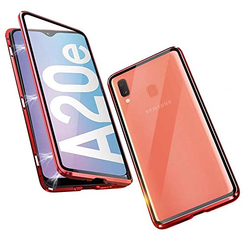 Funda Samsung Galaxy A20E Carcasa Magnética,Trasera Cristal Templado Transparente Cubierta con 360 Grados Protección Anti-Choque Metal Bumper Clear View Case Cover para Samsung A20E Funda Samsung Galaxy A20E Carcasa Magnética,Trasera Cristal Templado Transparente Cubierta con 360 Grados Protección Anti-Choque Metal Bumper Clear View Case Cover para Samsung A20E