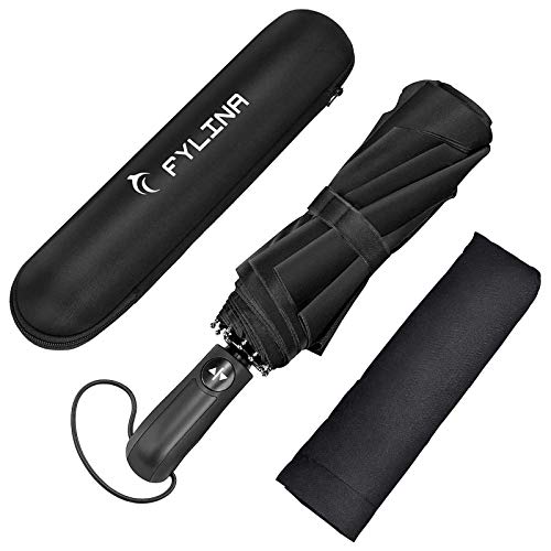 FYLINA Paraguas Plegable Automático Paraguas Impermeable de Viaje con 9 Varillas Reforzadas y Forro de Secado Rápido 210T Estuche Fácil de Transportar y Asa Antideslizante FYLINA Paraguas Plegable Automático Paraguas Impermeable de Viaje con 9 Varillas Reforzadas y Forro de Secado Rápido 210T Estuche Fácil de Transportar y Asa Antideslizante