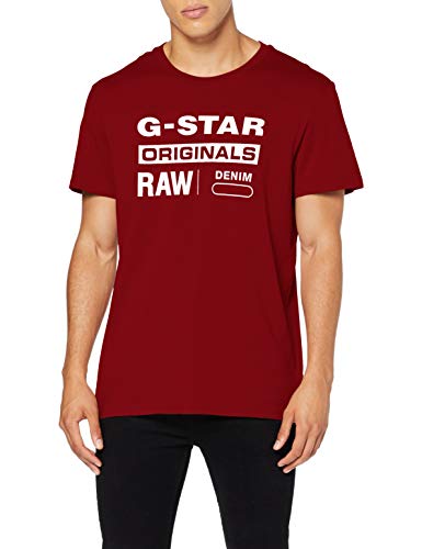 G-STAR RAW Graphic 8 Round Neck Camiseta, Rojo (Dk Baron 4749), XS para Hombre