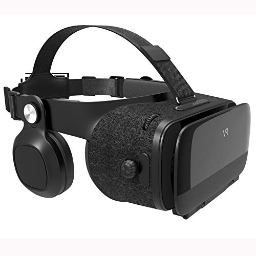 Gafas VR, Auriculares De Realidad Virtual HD con Protección Ocular Compatibles con iPhone Y Teléfono Android Universal Play Your Best Mobile Games 360 Movies, Black