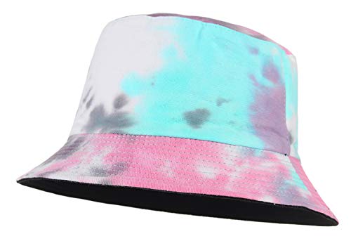 GEMVIE Sombrero Pescador para Mujer Hombre,Sombrero de Pescador Algodón Vintage Estampado Tie-Dye Sombrero de Sol Gorro Visor Gorra Bucket Unisex,58 cm