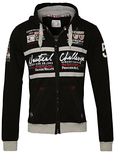 Geographical Norway Goasting Sudadera con capucha y cremallera, para hombre negro XXL