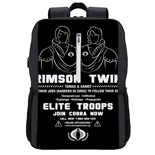 GI Joe Crimson Twins Join Cobra Now - Mochila para portátil con puerto de carga USB