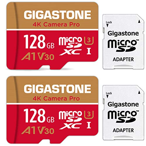 Gigastone Micro SD Card A2 V30 Series (128GB 4K Camera Pro- 2 Pack)
