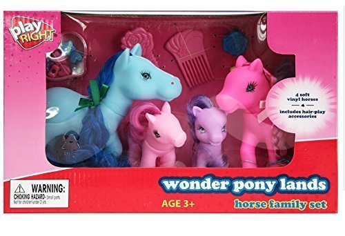 Gigo Toy Wonder Pony Land -Little Pony Family Set of 4 Dream Collection