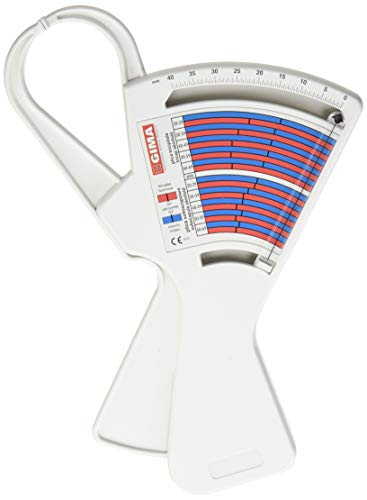 GIMA ref 27344 Plicómetro para la medición de grasa corporal, medidor preciso del espesor de los pliegues cutáneos en varias partes del cuerpo, dispositivo médico, calibrador de grasa, adipómetro