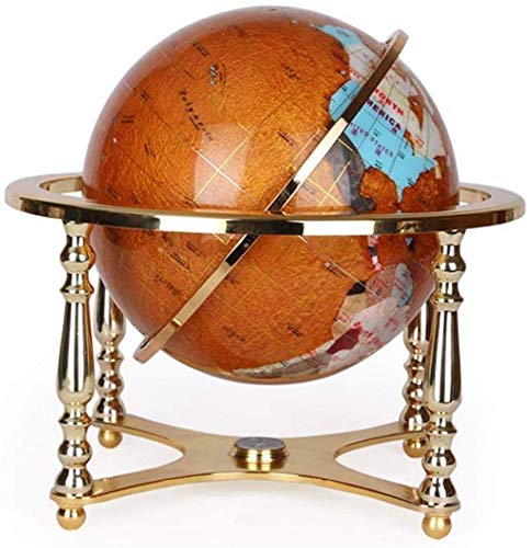 Globo flotante esfera mapamundi decoración antigua globo mundial geografía base de aleación global, piedra natural, 13 pulgadas