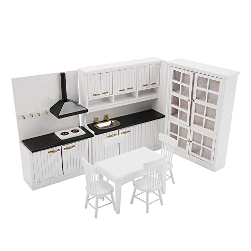 Gojiny Muebles de Casa de Muñecas en Miniatura Juego de Casa de Juguete 1/12 Kit de Decoración de Muebles de Cocina en Miniatura para Casa de Muñecas