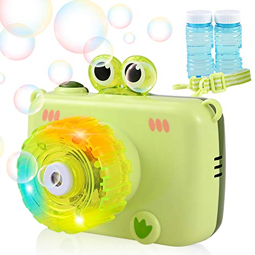 GOLDGE Máquina de Burbujas para Niños, Divertida Forma de Frog Shape soplador de Burbujas Alimentado por batería (batería Not incluida) para Niños y Adultos